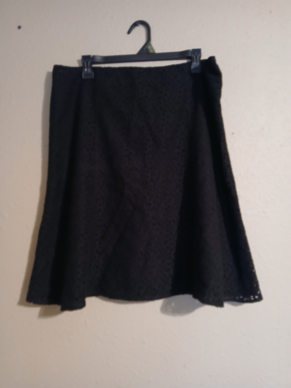 Nicole Miller Black Eyelet A-Line Skirt